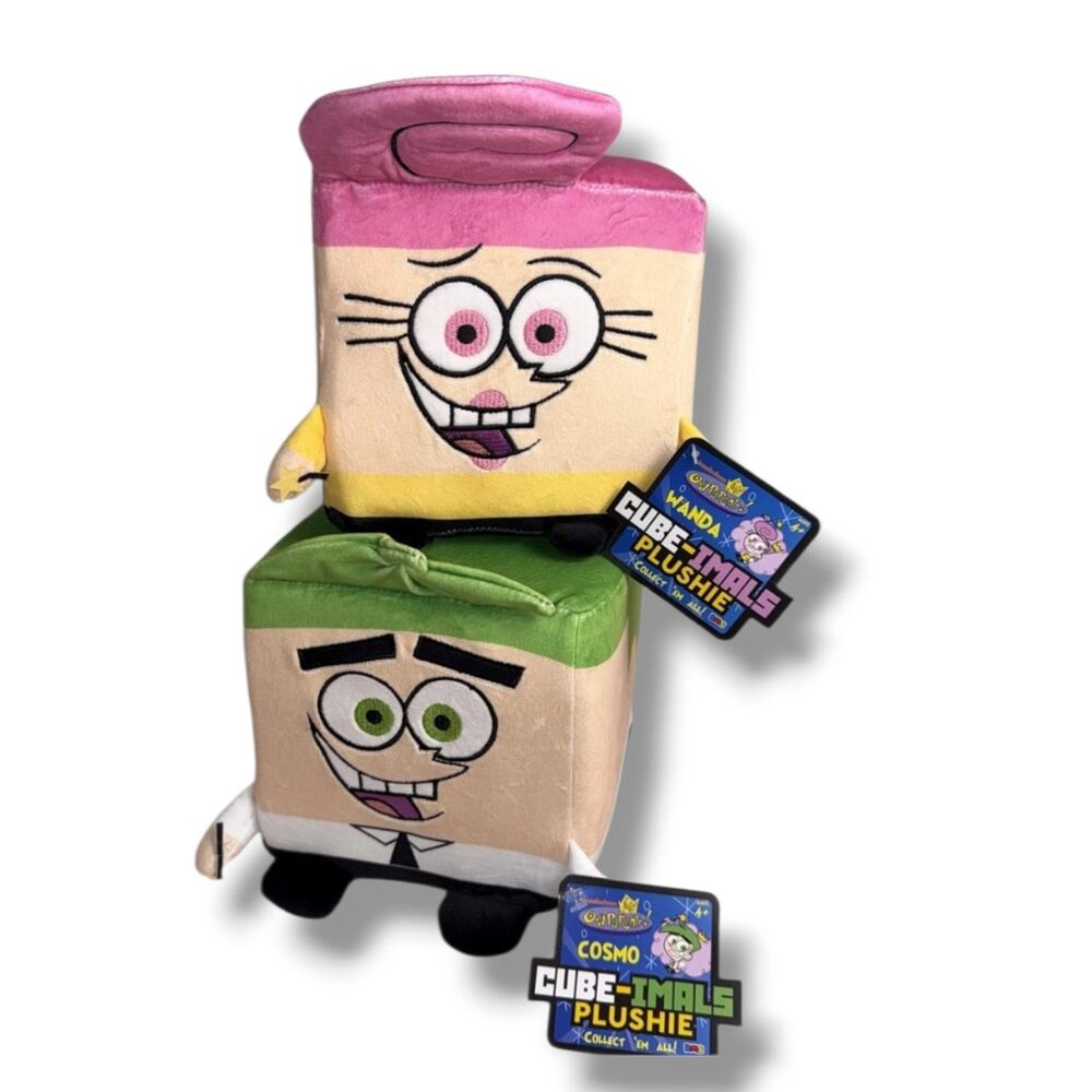 Nickelodeon Fairly Oddparents Plush Cube-Imals Plushie Wanda Cosmo Toy Set
